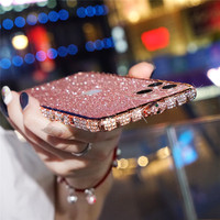Brokat diamentowy metalowy zderzak skrzynka dla iPhone 11 12 Mini 13 Pro 14 Pro Max X Xr Xs Max 6 7 8 14 Plus skrzynka Rhinestone Bling okładka 2